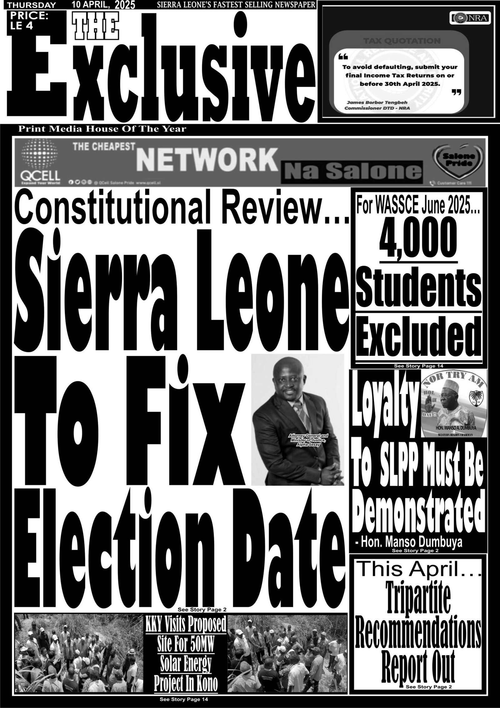 Constitutional Review… Sierra Leone To Fix Election Date