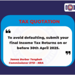 National Revenue Authority (NRA) Tax Quotation