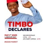 TIMBO DECLARES May 1st 2025 – Labour Day