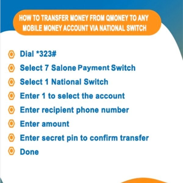 How to Transfer Money from QMoney to any Mobile Money Account via National Switch
