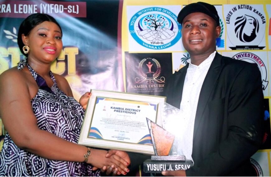 YUSUFU ABU SESAY RECEIVES KAMBIA DISTRICT’S PRESTIGIOUS MEDIA…