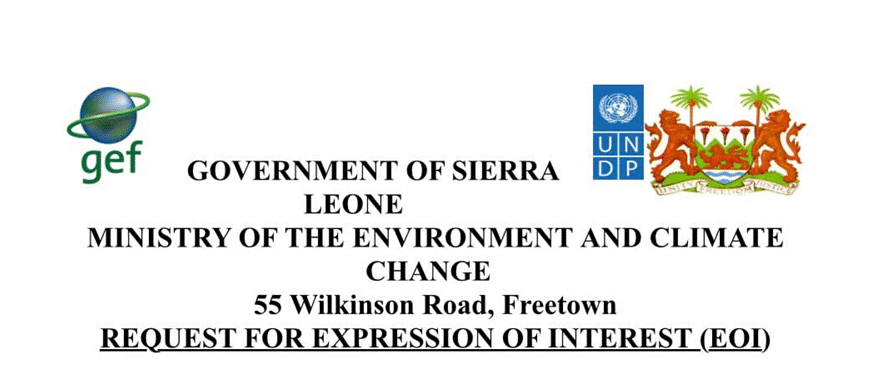 GOVERNMENT OF SIERRA LEONE MINISTRY OF THE ENVIRONMENT…