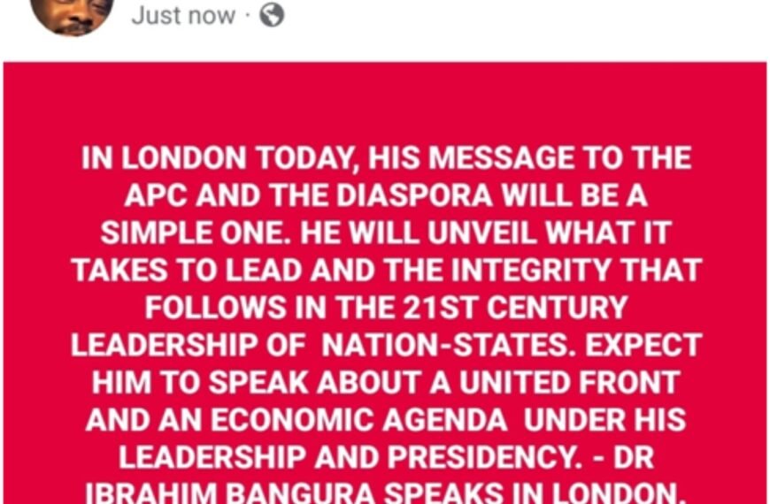 Dr Ibrahim Bangura Speaks In London