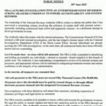 NRA LAUNCHES INVESTIGATION INTO AN ATTEMPTED REVENUE DIVERSION