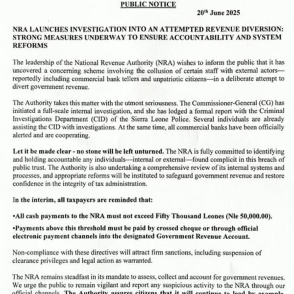 NRA LAUNCHES INVESTIGATION INTO AN ATTEMPTED REVENUE DIVERSION