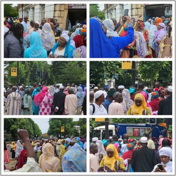 Dr Ibrahim Bangura observes Jumma prayer with the Sierra Leone community at the Brixton Community Center Mosque in London 20th/6th/2025