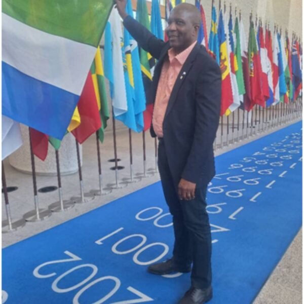 NASSIT DIRECTOR GENERAL RAISES SALONE FLAG IN GENEVA