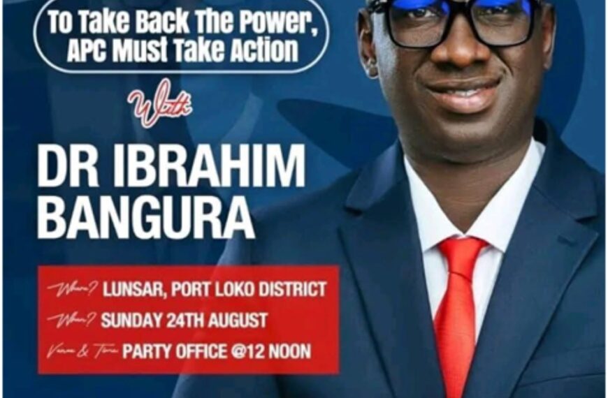 Join Dr. Ibrahim Bangura for a crucial engagement&hellip;